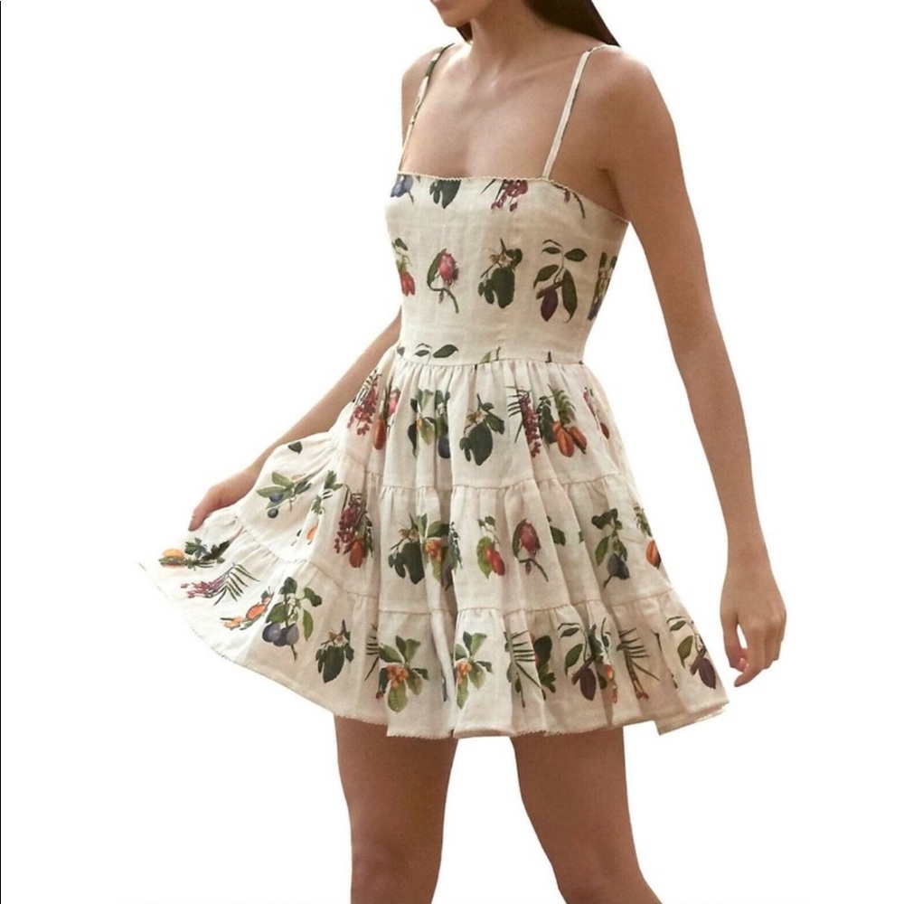 Lima Frutas Printed Linen Mini Dress S